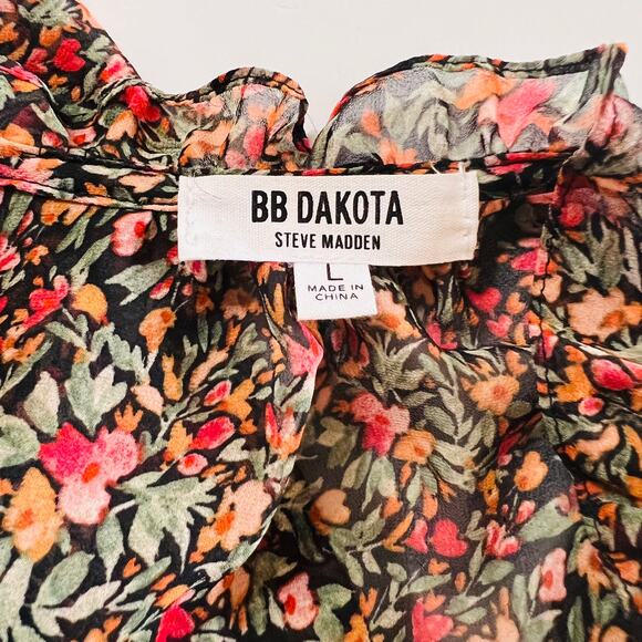 BB Dakota Steve Madden Floral Ruffle Dress Size Large Multicolored - Picture 5 of 9